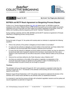 BCPSEA and BCTF Reach Agreement on Bargaining Process Dispute