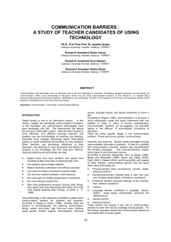 Communication Barriers : A Study of Teacher Candidates of Using