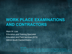 MARK LIPE Workplace Examinations and Contractors