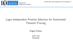 Logic-Independent Premise Selection for Automated Theorem Proving