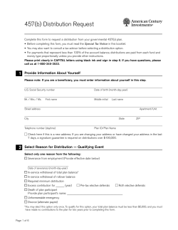 457(b) Distribution Request - American Century Investments