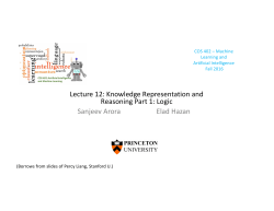 Lecture 12: Knowledge Representation and