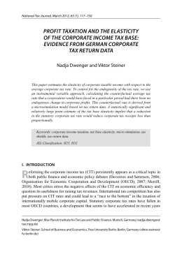 profit taxation and the elasticity of the corporate income tax base