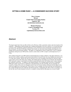 Hitting a Home Run! - A Condenser Success Story