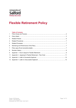 Flexible retirement - Policy