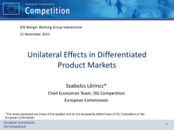 Unilateral Effects in Differentiated Product Markets