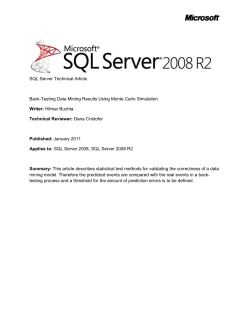 Back-Testing Data Mining Results Using Monte Carlo