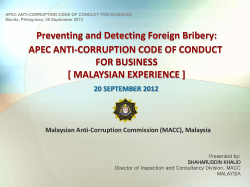 Mr. Shaharuddin`s Presentation - Forum on APEC Anti