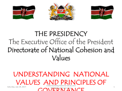 Understanding National Values and Principles of Governance