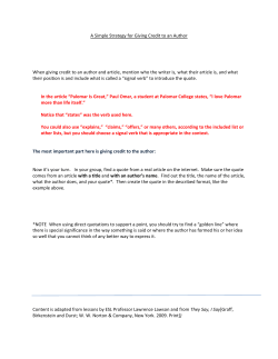 A Simple Strategy for Giving Credit to an Author