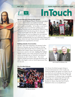 May 2013 - Thunder Bay Catholic District School Board