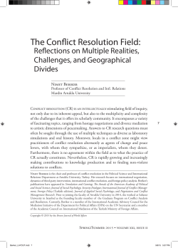 The Conflict Resolution Field