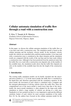 Cellular automata simulation of traffic flow through a