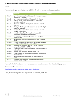 8. Metabolism, cell respiration and photosynthesis &ndash; 8.3