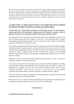 1a smart start, llc holds 96.30 per cent of the shares