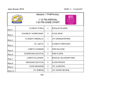 Session 1 PrePrimary 1:15 PM ARRIVAL 1:30 PM GAME START
