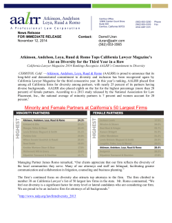 Minority and Female Partners at California`s 50 Largest Firms
