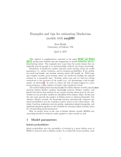 Examples and tips for estimating Markovian models with seqHMM