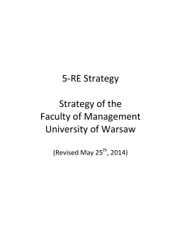 5-RE Strategy Strategy of the Faculty of Management University of