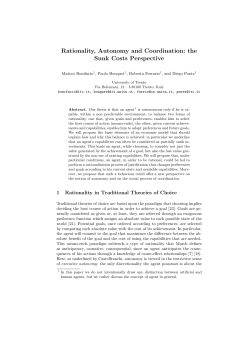 the Sunk Costs Perspective - Austrian Research Institute for Artificial
