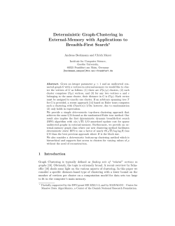 Deterministic Graph-Clustering in External