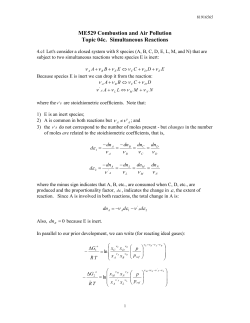 I Chemical Kinetics Lecture 4