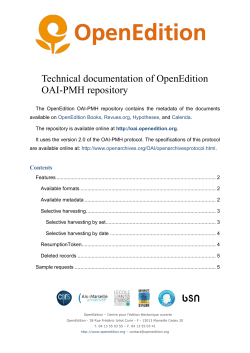 OpenEdition OAI-PMH documentation