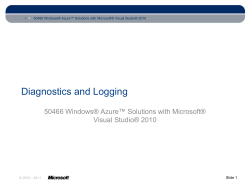 Diagnostics and Logging