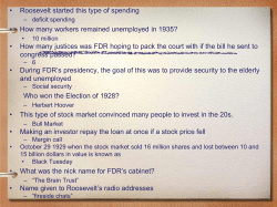 The Great Depression and The New Deal