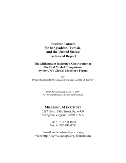 Possible Futures for Bangladesh, Tunisia, and the United States