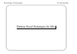 Tableau Proof Techniques for DLs