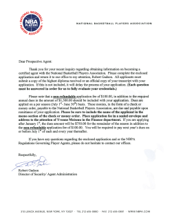 . BAj. ASSO Dear Prospective Agent: Thank you for your recent