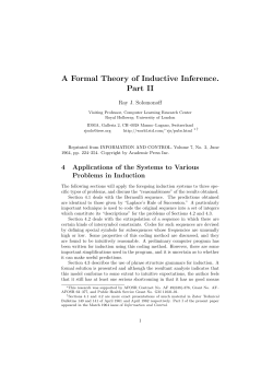 A Formal Theory of Inductive Inference. Part II