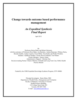 Change towards outcome based performance management An