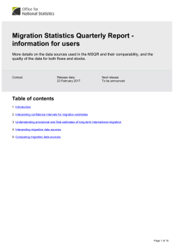 Migration Statistics Quarterly Report