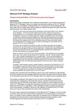 The National CCTV Strategy Presents The
