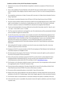 Conditions and Rules of Entry AEU NT New Member Competition 1