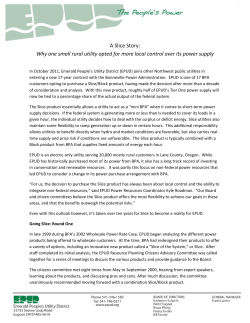 A Slice Story - Emerald People`s Utility District