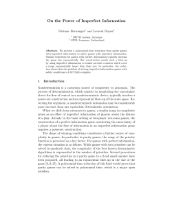 On the Power of Imperfect Information - Infoscience