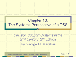The Systems Perspective of a DSS