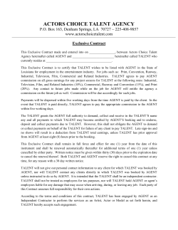 ACTORS CHOICE TALENT AGENCY P.O. Box 163, Denham
