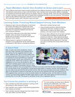 Team Members Assist One Another to Grow and Learn
