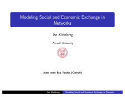 Modeling Social and Economic Exchange in Networks