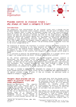 Placebo control in clinical trials &ndash; why always at least a