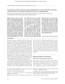 Association of CD34 cell dose with hematopoietic
