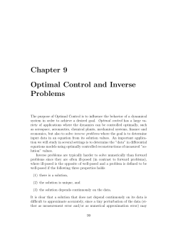 notes on inverse problems and optimal control