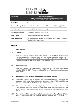 Mixed Business Zone Special Development Area