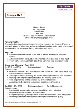 CV example 1