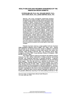 Health Beliefs and Regimen Adherence of the American Indian