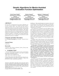 Genetic Algorithms for Mentor-Assisted Evaluation Function